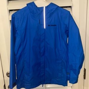 Columbia raincoat. Youth medium. Blue